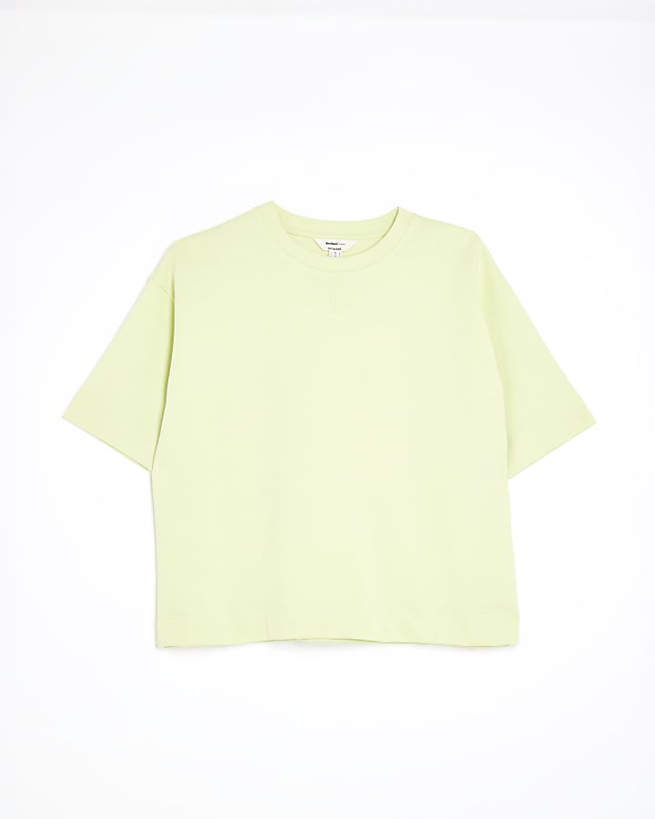 Lime Short Sleeve Ribbed Panel T-shirt