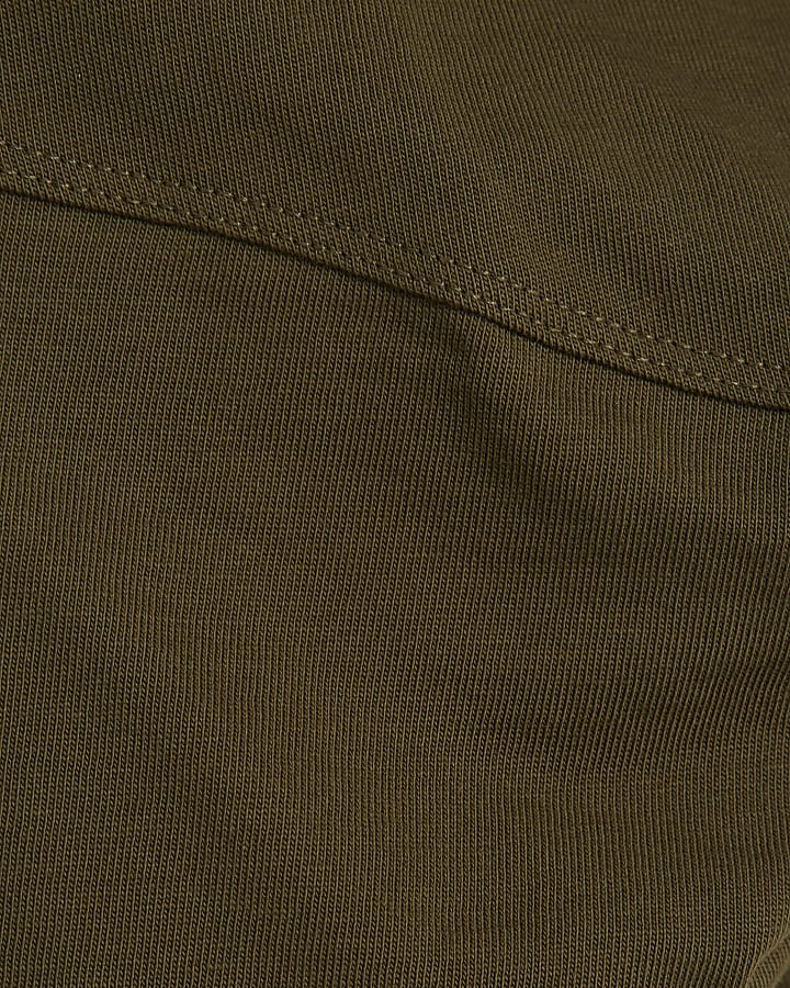 Khaki Short Sleeve Drape Side T-shirt
