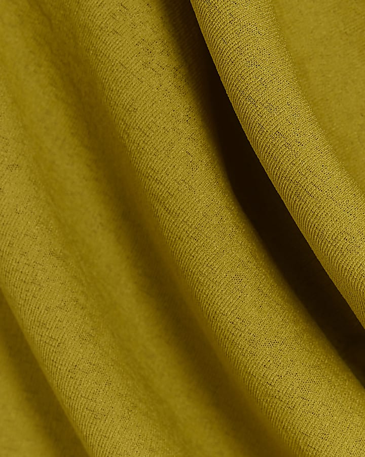 Yellow Sleeveless Drape Cowl Neck Top