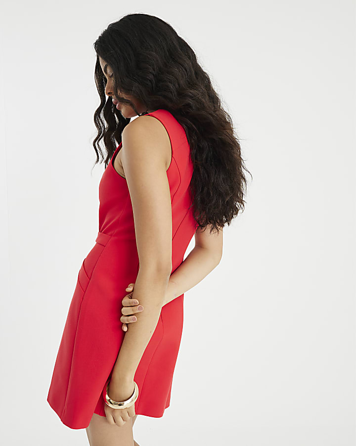 Red Snaffle Front Mini Dress