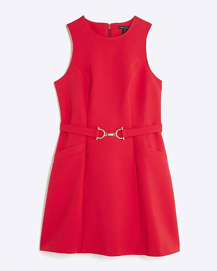 Red Snaffle Front Mini Dress
