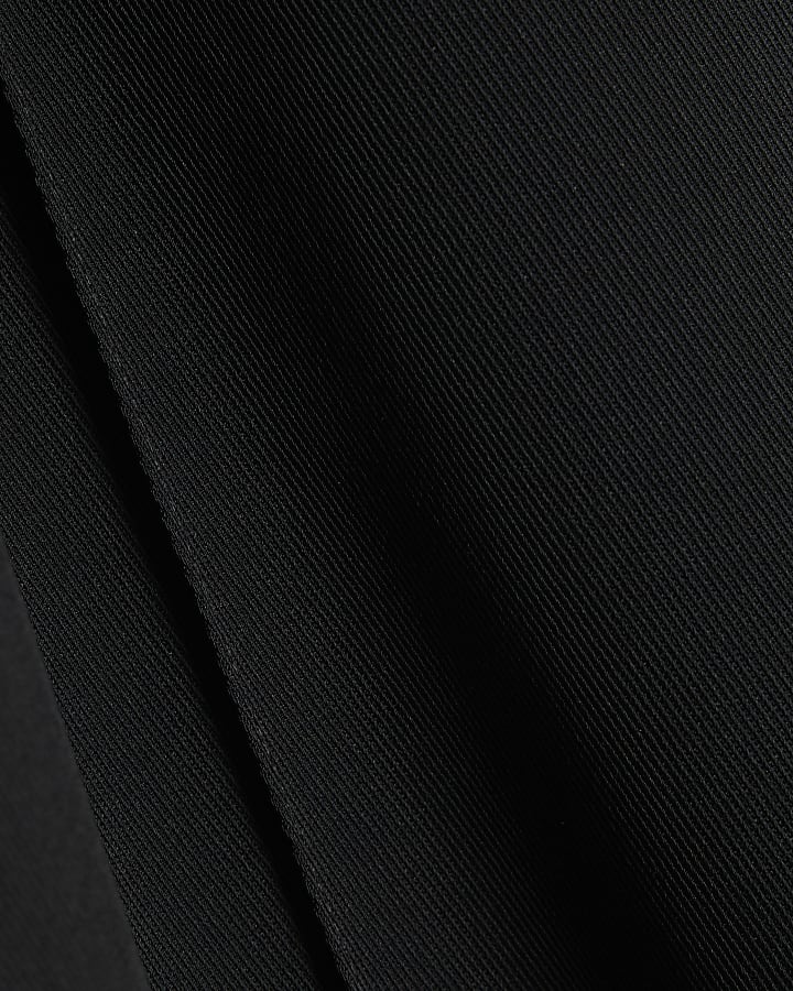 Black Frilled Trim Wide Leg Joggers
