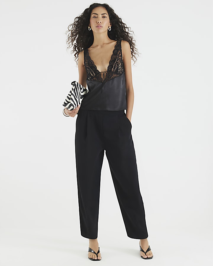 Black Barrell Leg Trousers