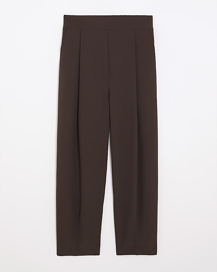 Brown Barrell Leg Trousers