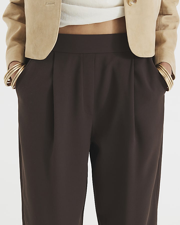 Brown Barrell Leg Trousers