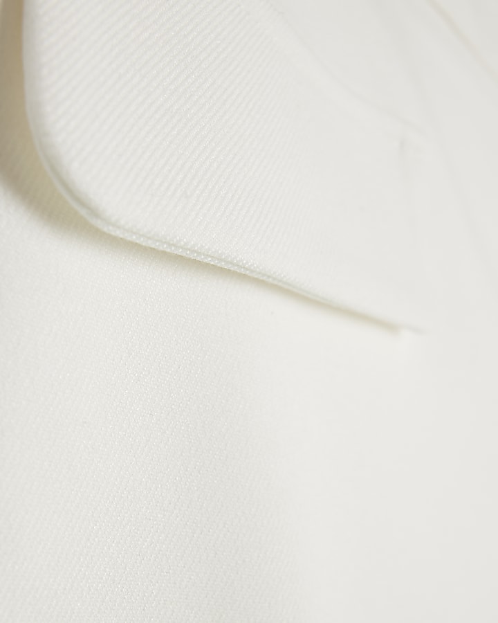Cream Asymmetric Wrap Front Skort