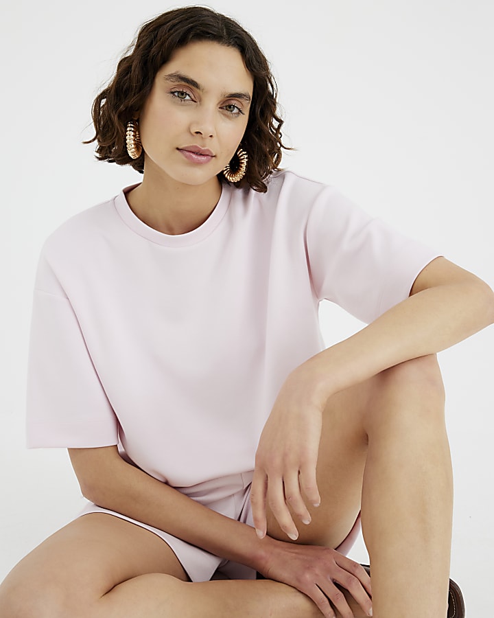 Pink Premium Short Sleeve Boxy T-shirt