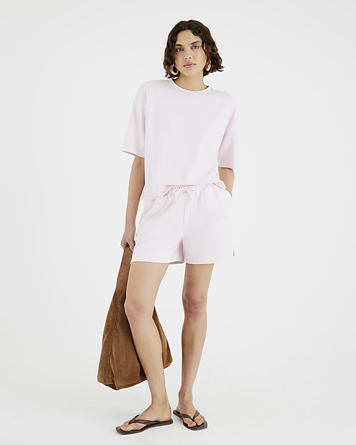 Pink Premium Short Sleeve Boxy T-shirt