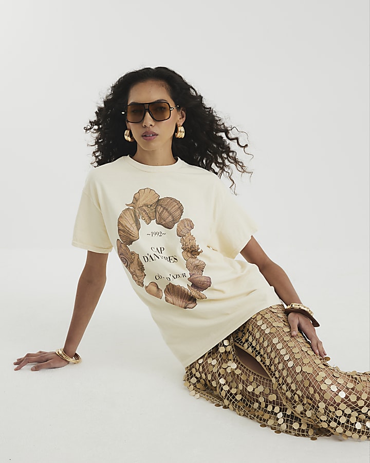 Beige Circle Shell Antibes T-Shirt