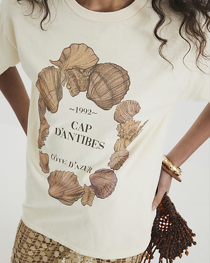 Beige Circle Shell Antibes T-Shirt