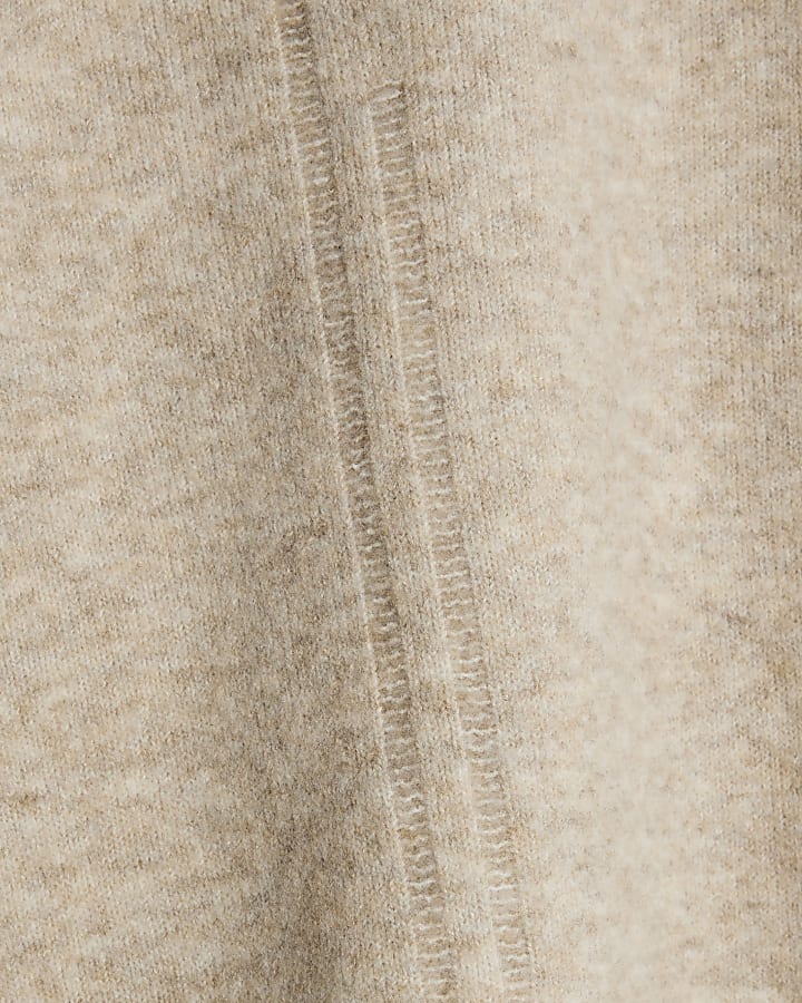 Beige Knitted Boxy Fit Tank Top