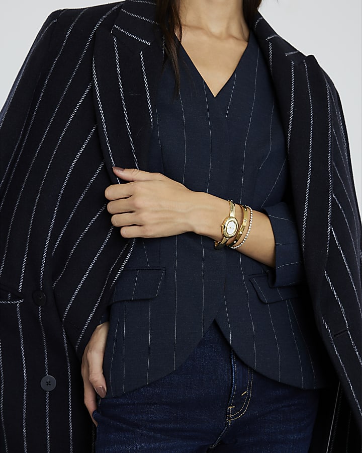 Gold Oval Watch And Bracelet Multipack