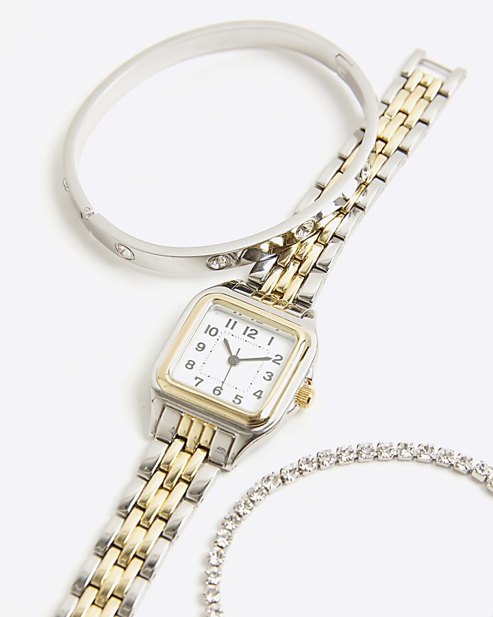Silver Watch And Bracelet Multipack