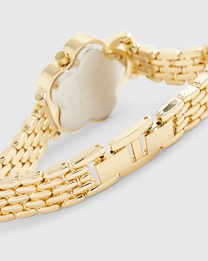 Gold Flower Face Watch