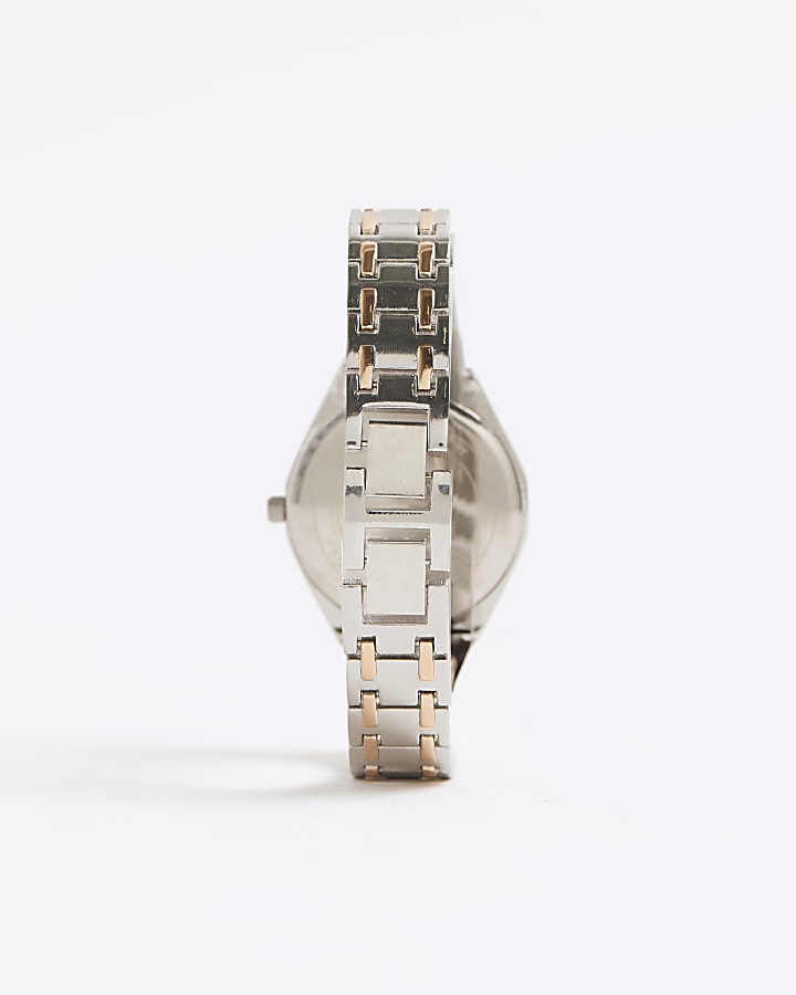 Silver And Rose Gold Watch