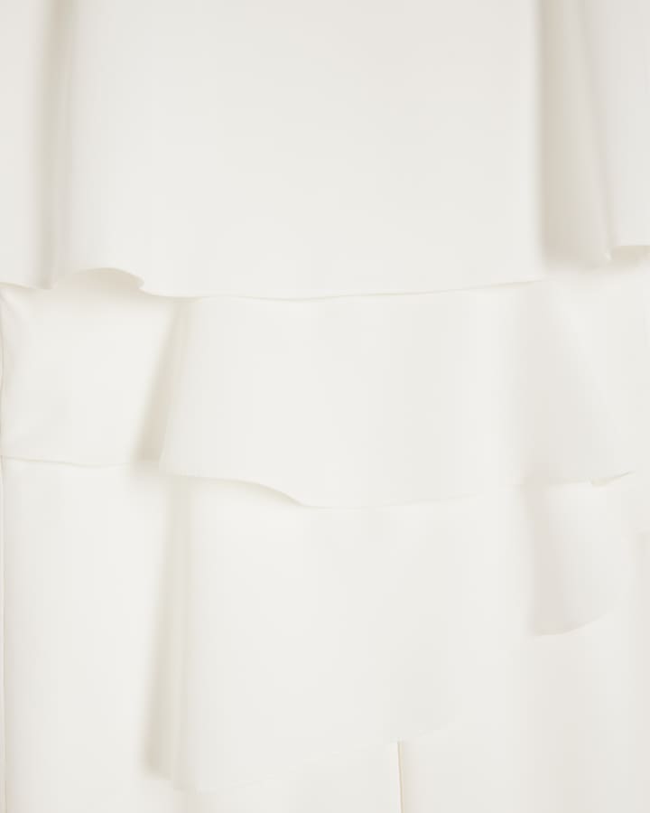 Petite White Layered Wide Leg Jumpsuit