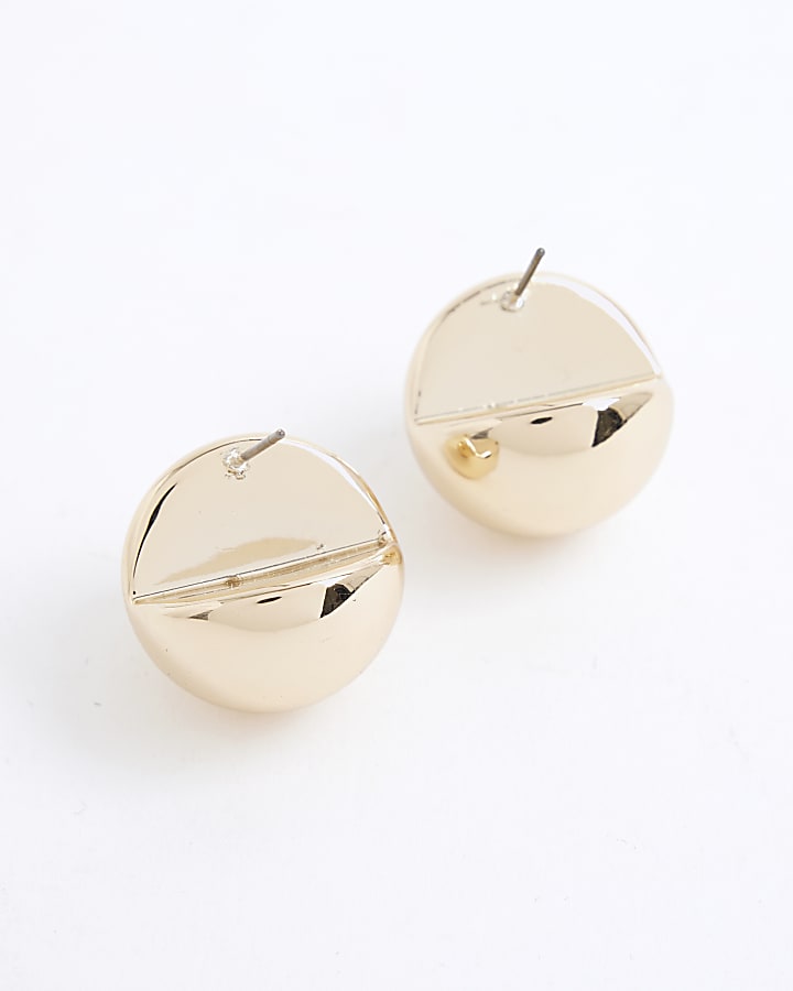 Gold Dome Stud Earrings