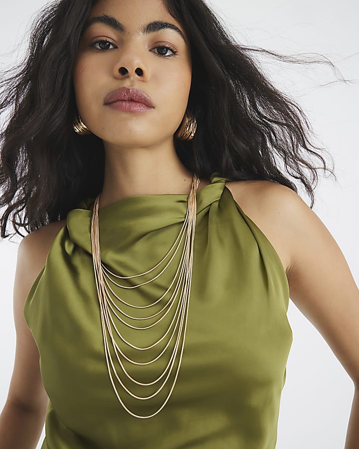 Gold Layered Snake Chain Necklace