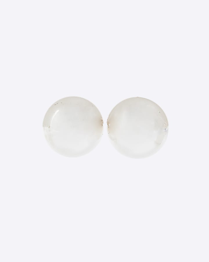 Silver ball stud earrings