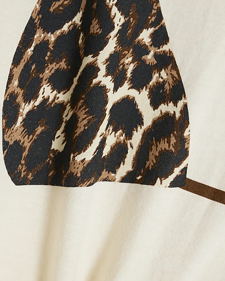 Cream Leopard Print Bikini T-Shirt