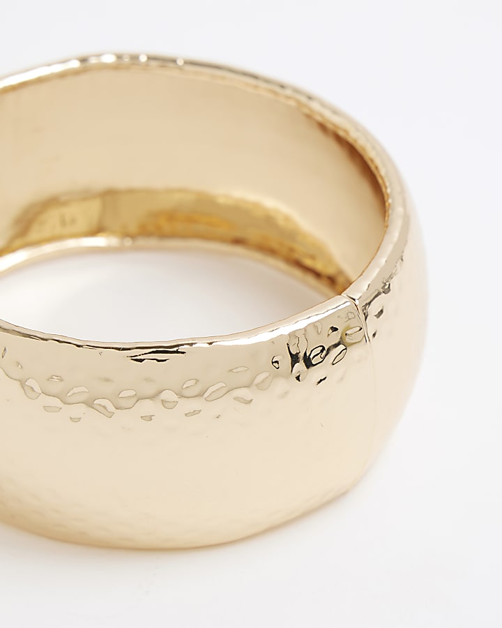 Gold Hammered Detail Cuff Bracelet