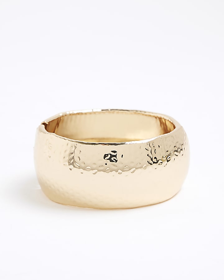Gold Hammered Detail Cuff Bracelet