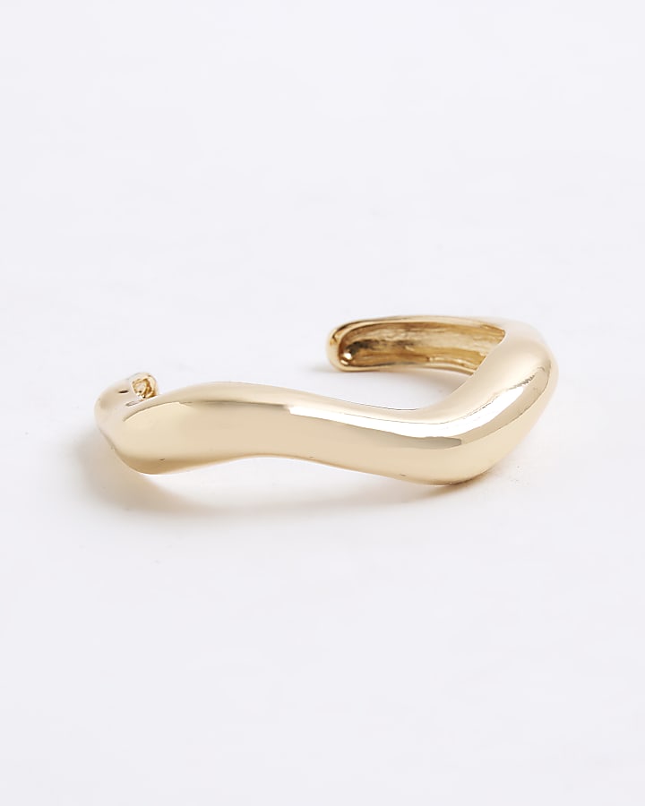 Gold Wavy Cuff Bracelet