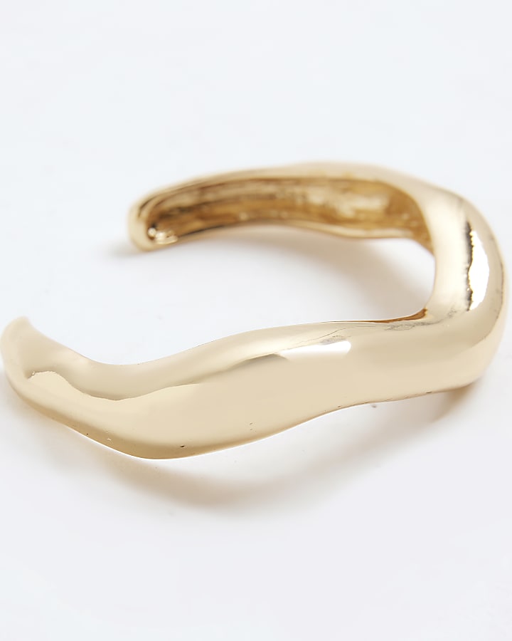 Gold Wavy Cuff Bracelet
