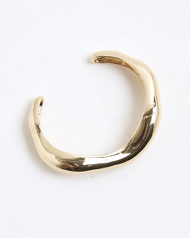 Gold Wavy Cuff Bracelet