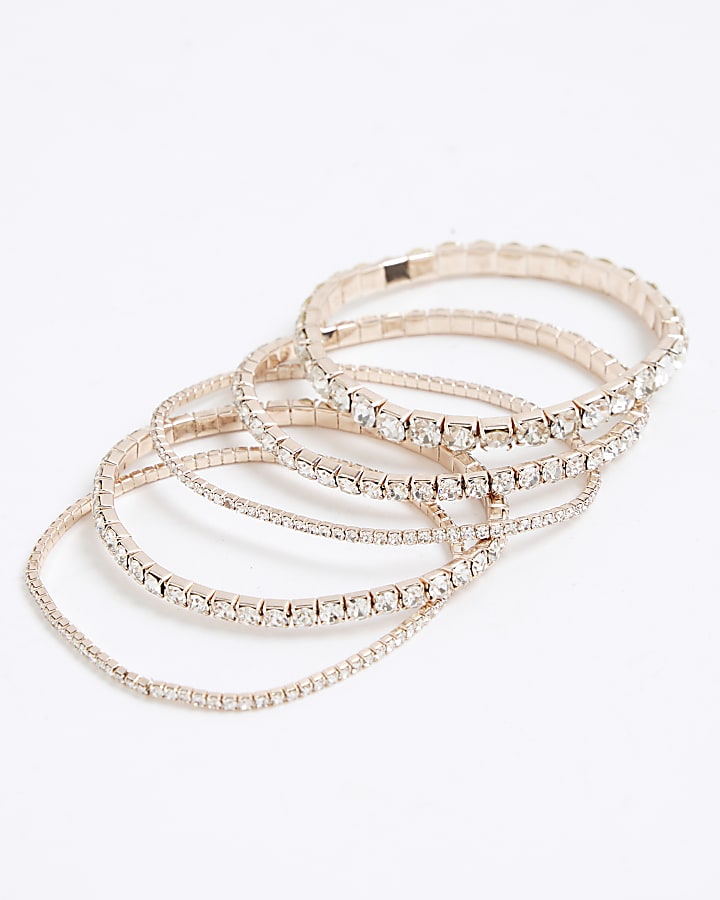 Rose Gold Cupchain Pack Of 5 Bracelets