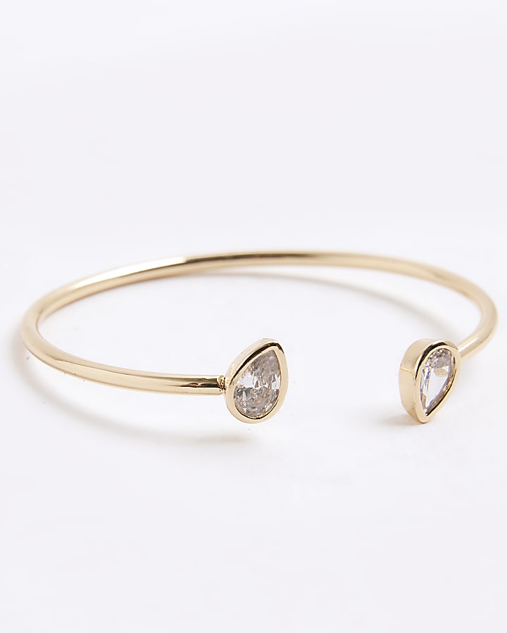 Gold Open Cubic Zirconia Bracelet