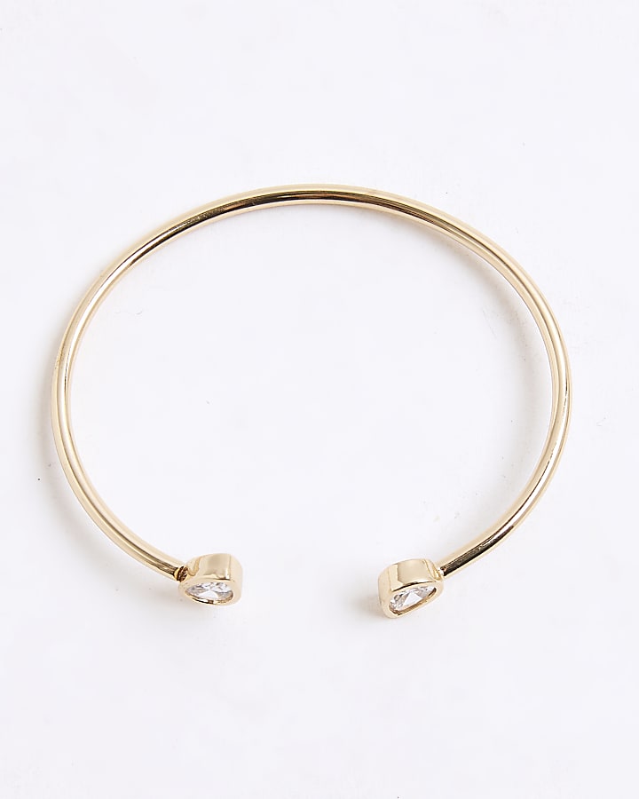 Gold Open Cubic Zirconia Bracelet
