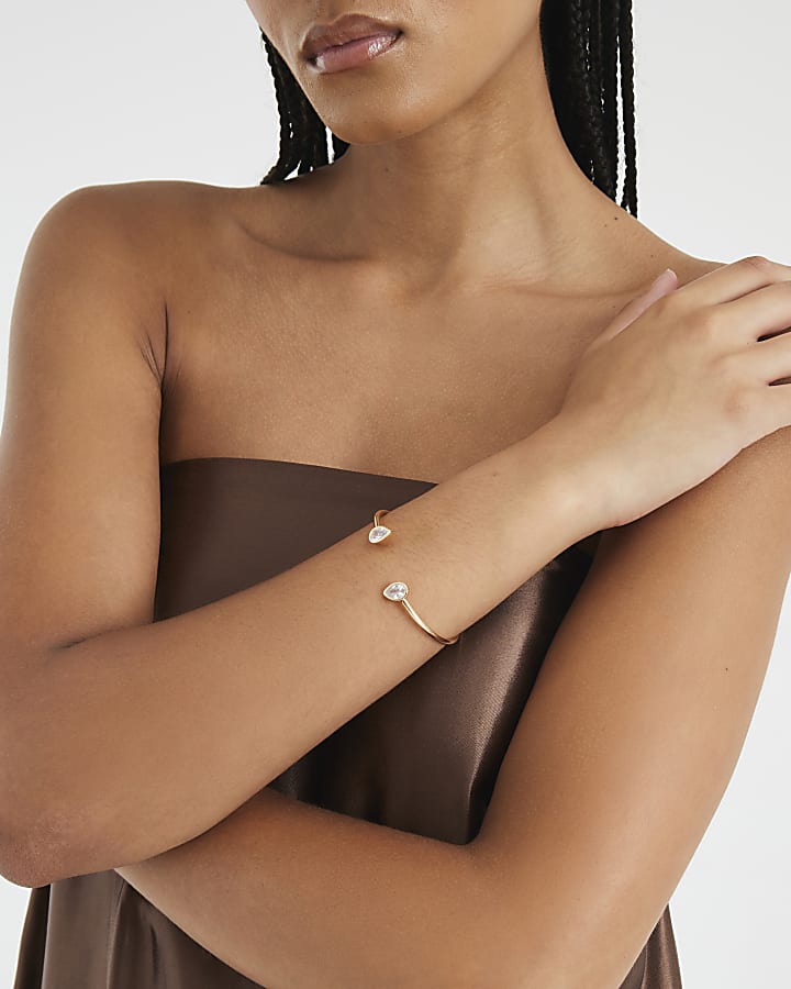 Gold Open Cubic Zirconia Bracelet