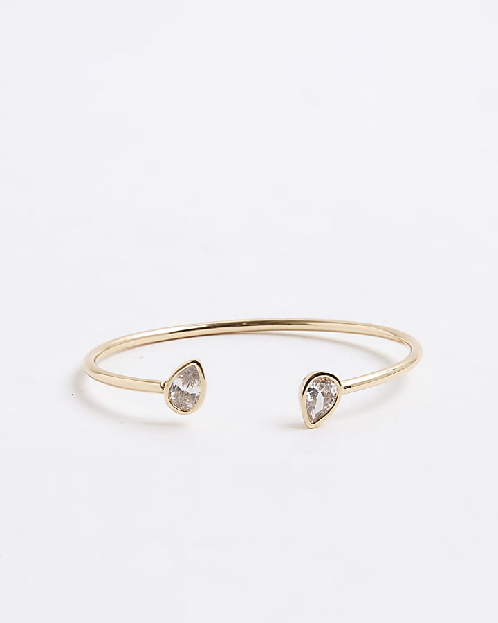 Gold Open Cubic Zirconia Bracelet