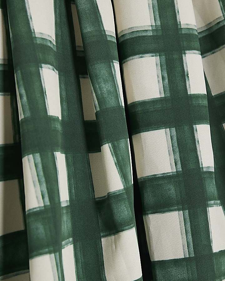 Green Check Midi Skirt