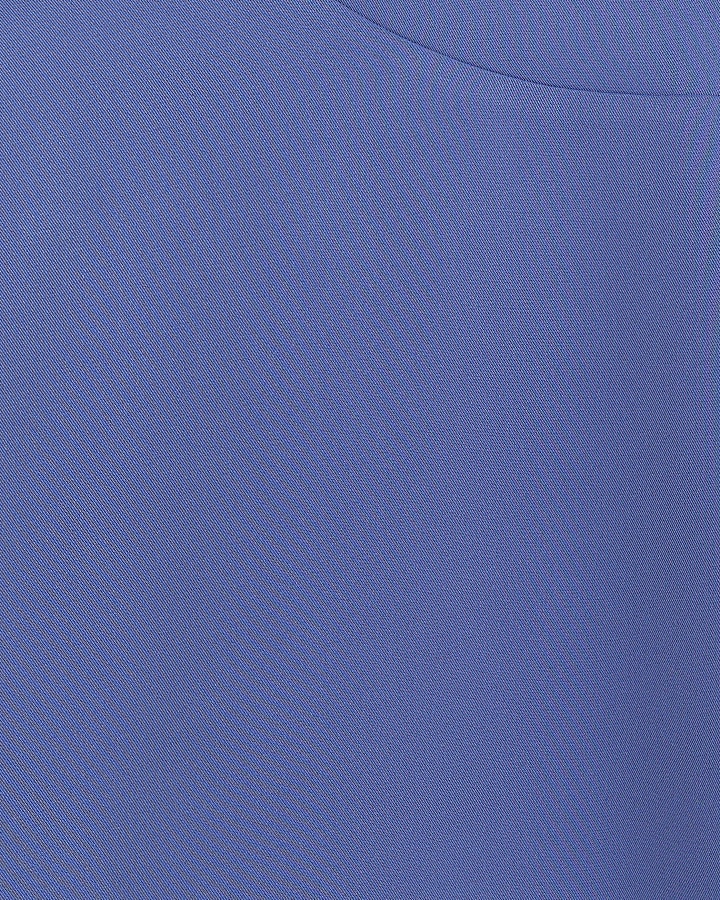 Blue Turn Back Drape Sleeve T-Shirt