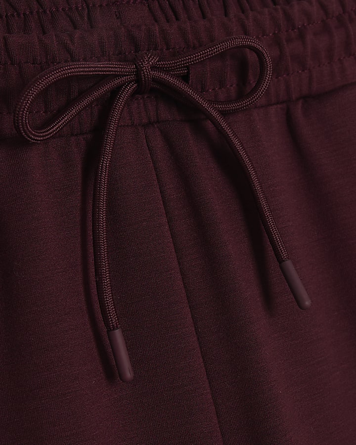 Red High Waisted Wide Leg Joggers