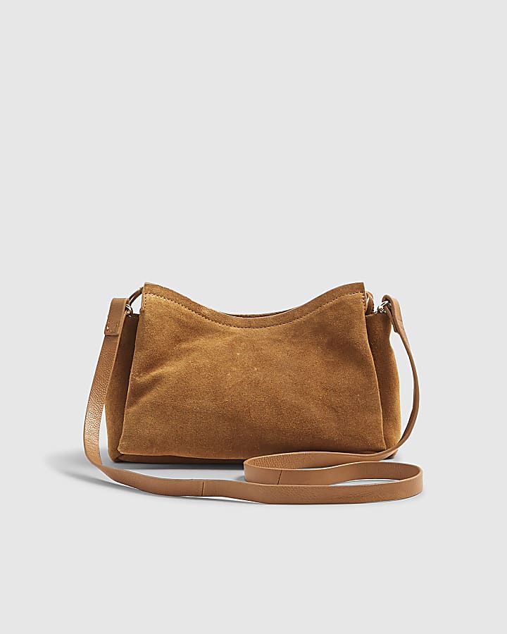 Brown Suede Cross Body Bag