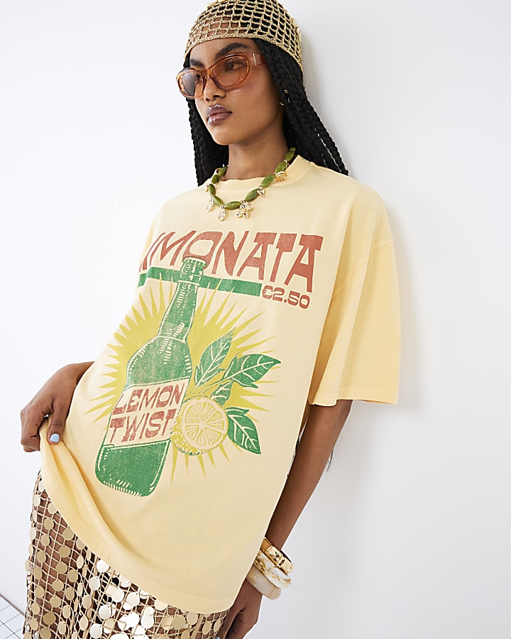 Yellow Short Sleeve Limonata Drink T-shirt
