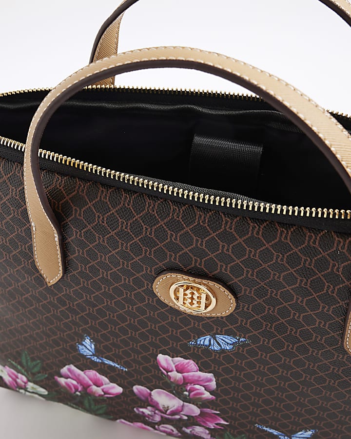Brown Morgan Floral Monogram Laptop Case