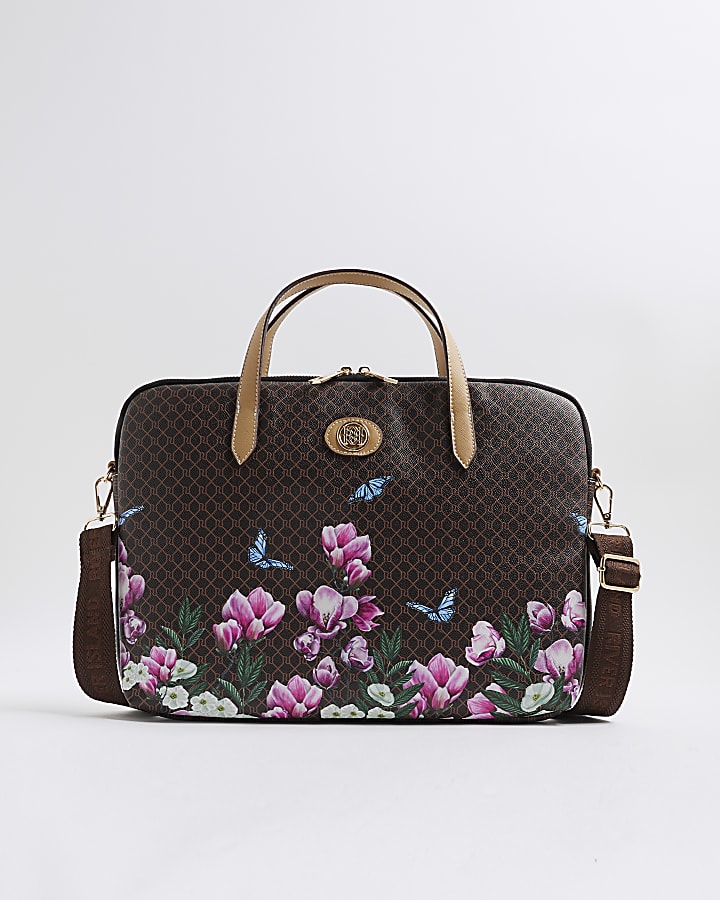 Brown Morgan Floral Monogram Laptop Case