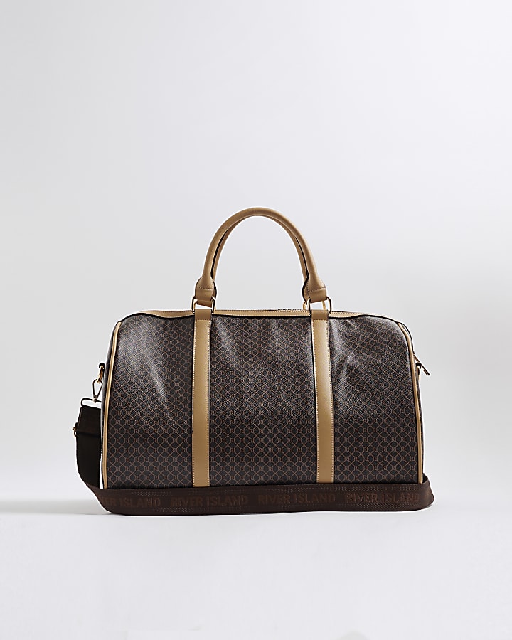 Brown Morgan Floral Monogram Barrel Bag