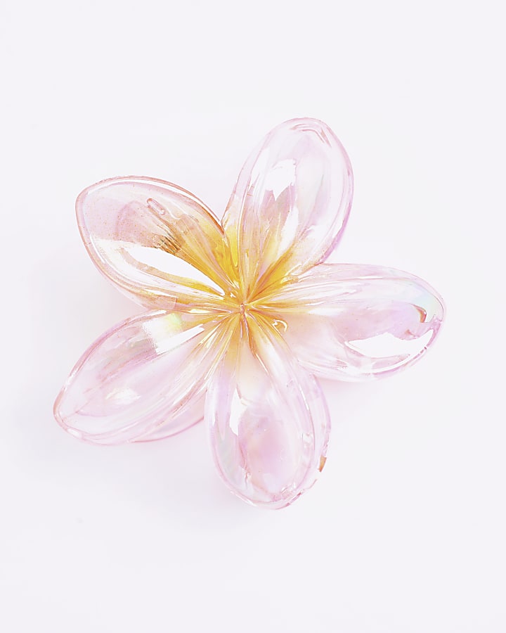 Pink Flower Hair Claw Clip