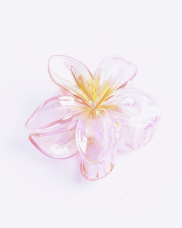 Pink Flower Hair Claw Clip