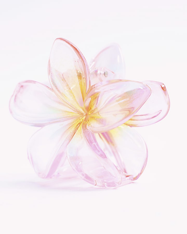 Pink Flower Hair Claw Clip