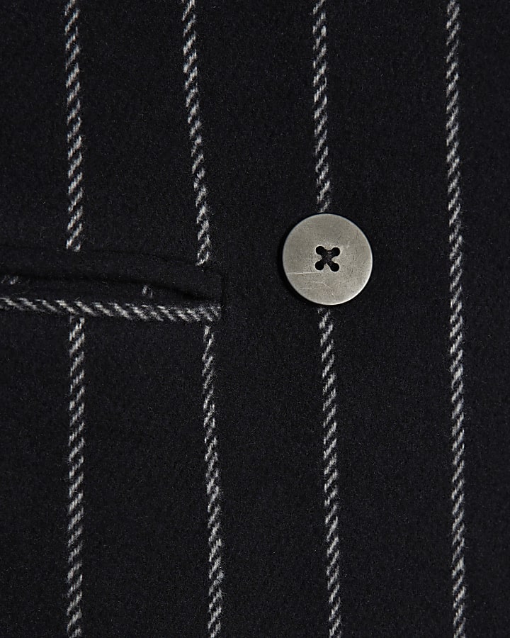 Navy Pinstripe Double breasted Coat