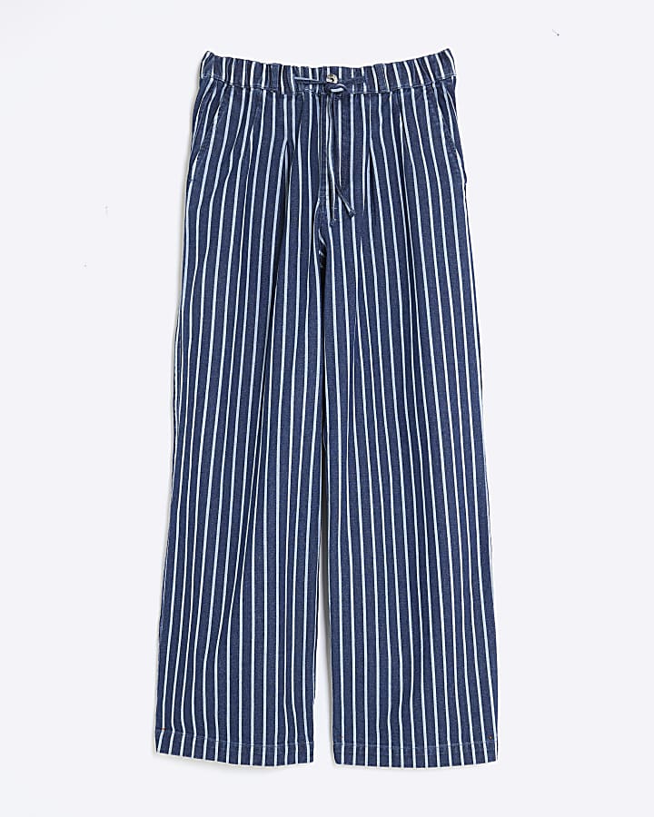 Blue Stripe Wide Leg Pyjama Jeans