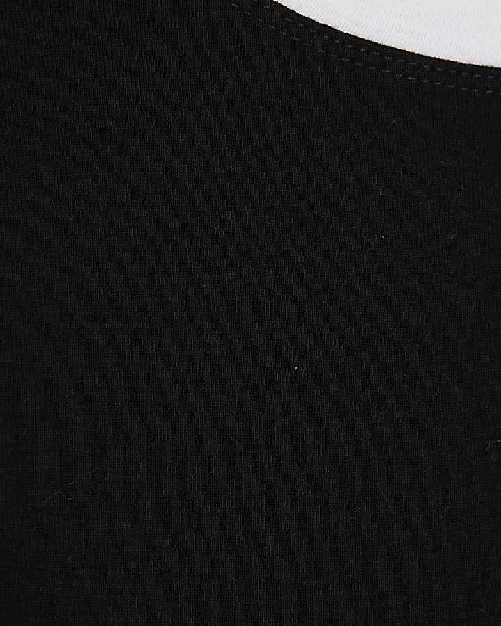 Black Short Sleeve Tipped T-shirt