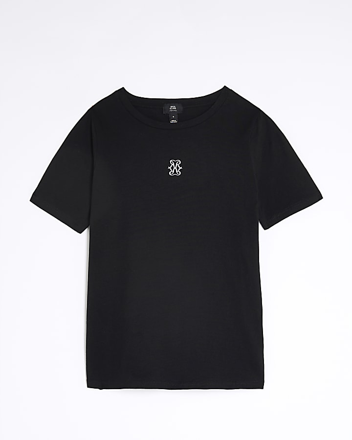 Petite Black Short Sleeve Logo T-shirt