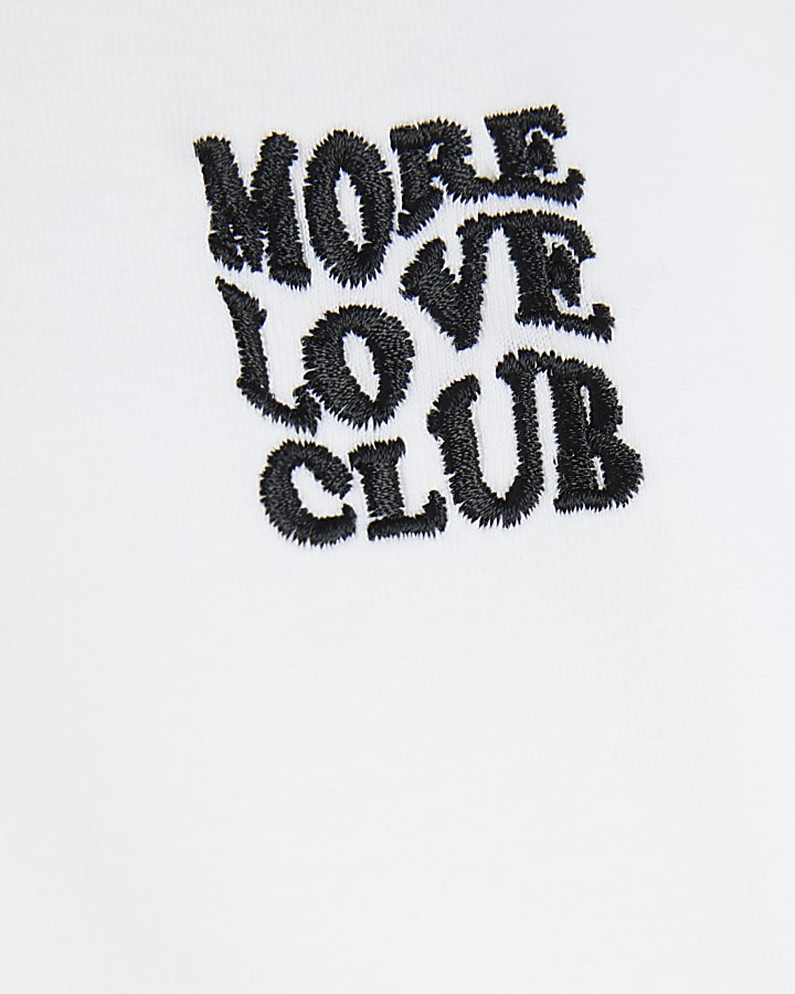 Petite White More Love Club T-Shirt